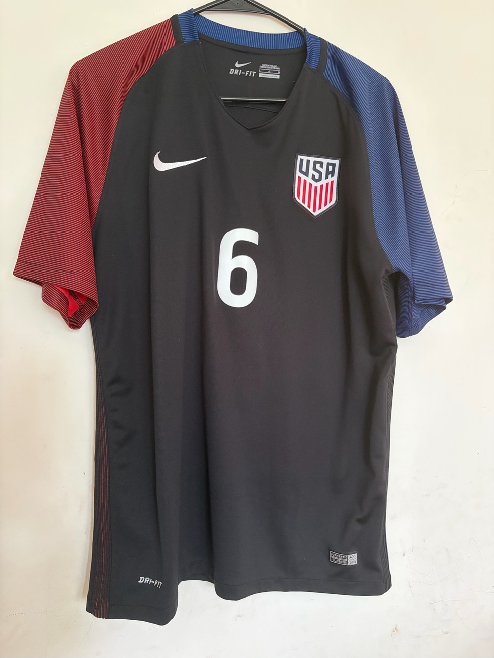 2016 USMNT USA Mens National Team Soccer John Brooks #6 L Away Black Jersey